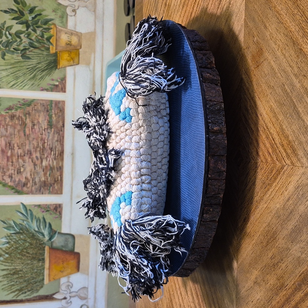 Cost Plus World Market Cream Fabric with Zipper Boho Inspired Clutch/Make Up Bag - Picture 10 of 14